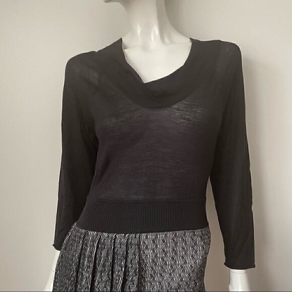 Yigal Azrouel New York Cashmere & Silk Asymmetrical Ruffle Dress  NWT, S - Picture 4 of 14